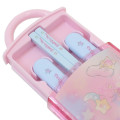 Japan Sanrio Bento Lunch Cutlery Set Spoon Fork Chopstick - Little Twin Stars : Pink Blue - 3