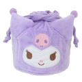 Japan Sanrio Face Drawstring Bag - Kuromi - 1