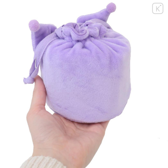 Japan Sanrio Face Drawstring Bag - Kuromi - 2