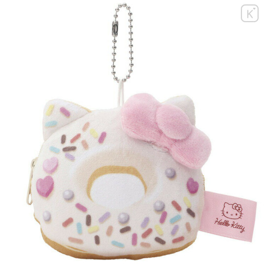 Japan Sanrio Mini Plush Pouch - Hello Kitty : Chocolate Donut - 1