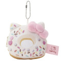 Japan Sanrio Mini Plush Pouch - Hello Kitty : Chocolate Donut - 1