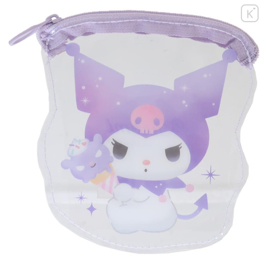 Japan Sanrio Clear Flat Mini Pouch - Kuromi : Dessert Ice Cream - 1