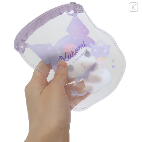 Japan Sanrio Clear Flat Mini Pouch - Kuromi : Dessert Ice Cream - 2