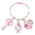 Japan Sanrio Wire Key Ring Charm Keychain - Hello Kitty : Love Lock - 1