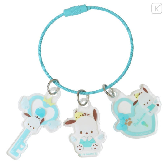 Japan Sanrio Wire Key Ring Charm Keychain - Pochacco : Love Lock - 1