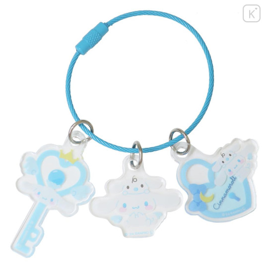 Japan Sanrio Wire Key Ring Charm Keychain - Cinnamoroll : Love Lock - 1