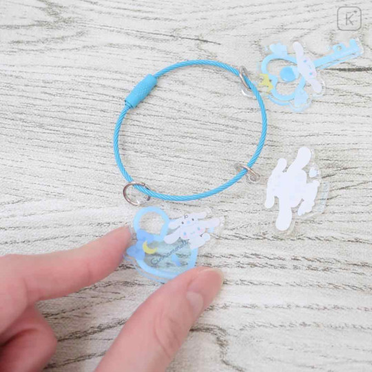 Japan Sanrio Wire Key Ring Charm Keychain - Cinnamoroll : Love Lock - 2