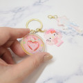 Japan Sanrio Acrylic Keychain 3 Charm - Hello Kitty : Magical Jewelry Heart Angel - 2