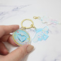 Japan Sanrio Acrylic Keychain 3 Charm - Cinnamoroll : Magical Jewelry Heart Angel - 2
