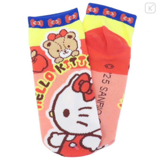 Japan Sanrio Socks - Hello Kitty & Tiny Chum : Chubby Pink Yellow - 1