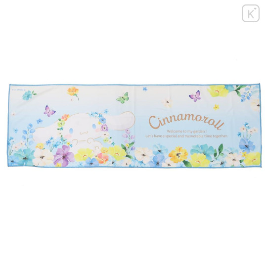 Japan Sanrio Cool Towel - Cinnamoroll : Flower Blue - 1