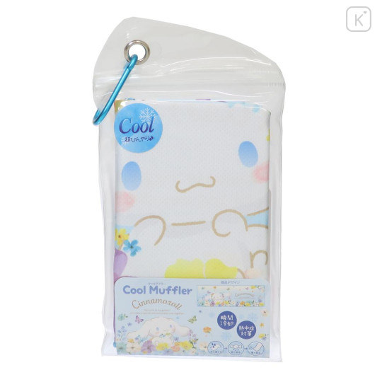 Japan Sanrio Cool Towel - Cinnamoroll : Flower Blue - 3