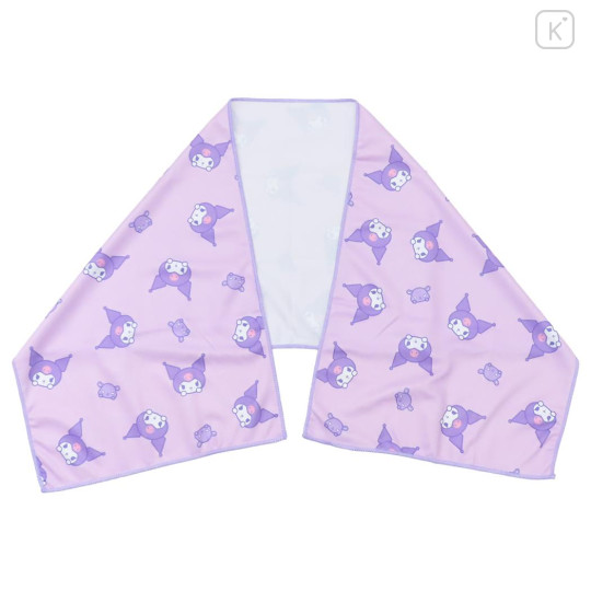 Japan Sanrio Cool Towel - Kuromi : Baku Purple All Over Pattern - 1