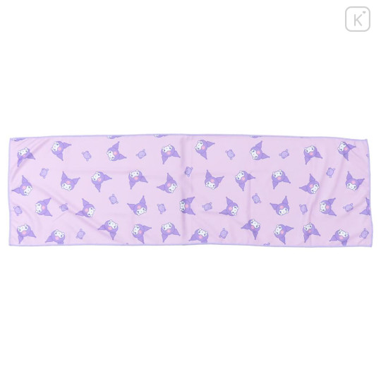 Japan Sanrio Cool Towel - Kuromi : Baku Purple All Over Pattern - 2