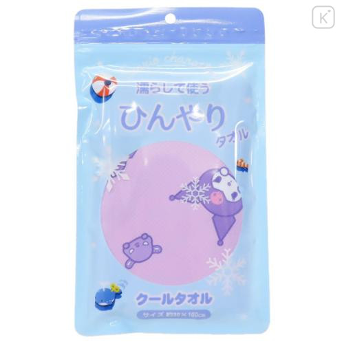 Japan Sanrio Cool Towel - Kuromi : Baku Purple All Over Pattern - 4