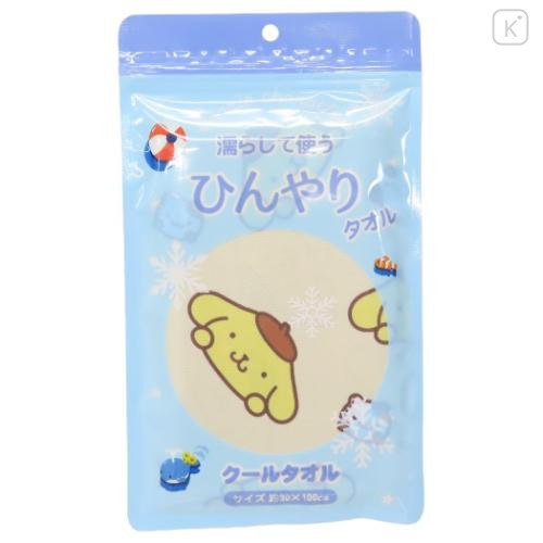 Japan Sanrio Cool Towel - Pompompurin : Yellow All Over Pattern - 4