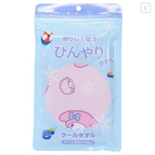 Japan Sanrio Cool Towel - My Melody : Pink All Over Pattern - 4
