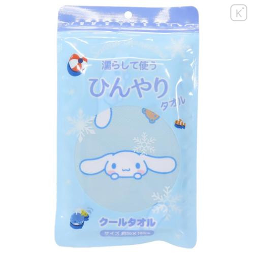 Japan Sanrio Cool Towel - Cinnamoroll : Blue All Over Pattern - 4