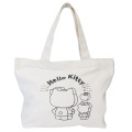 Japan Sanrio Mini Tote Bag - Hello Kitty & Tiny Chum : Block Drawing - 1