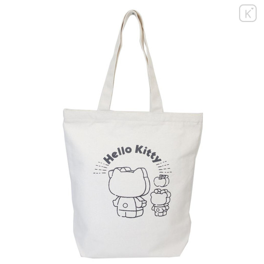 Japan Sanrio Tote Bag - Hello Kitty & Tiny Chum : Block Drawing - 1