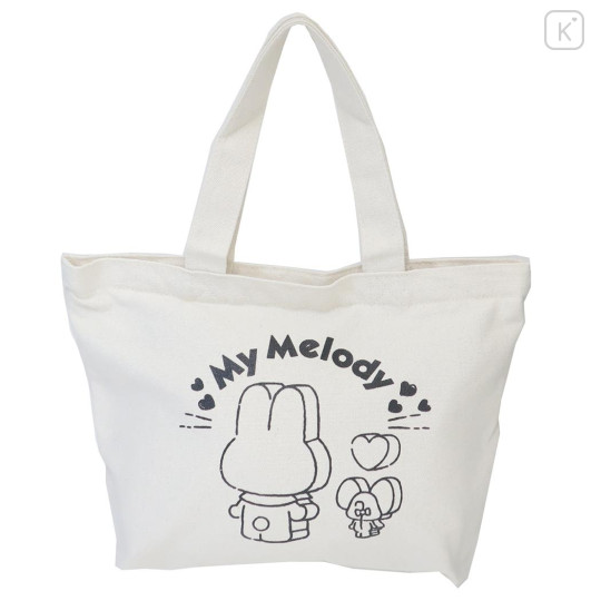 Japan Sanrio Mini Tote Bag - My Melody Block Drawing - 1