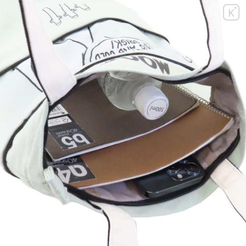 Japan Moomin Mini 2-way Tote Bag - Moomintroll : Grump Mint - 4