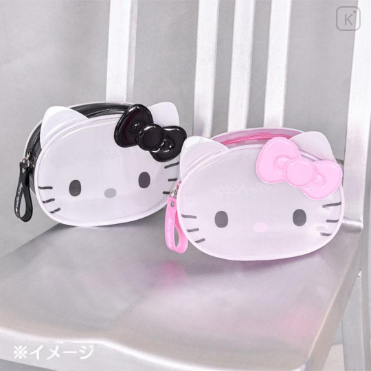 Japan Sanrio Original Clear Pouch - Hello Kitty : I Love Hello Kitty Pink - 4