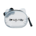 Japan Sanrio Original Clear Pouch - Hello Kitty : I Love Hello Kitty Black - 2