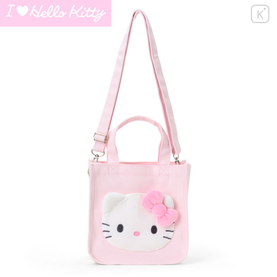 Japan Sanrio Original 2way Mini Tote Bag - Hello Kitty : I Love Hello Kitty Pink - 1