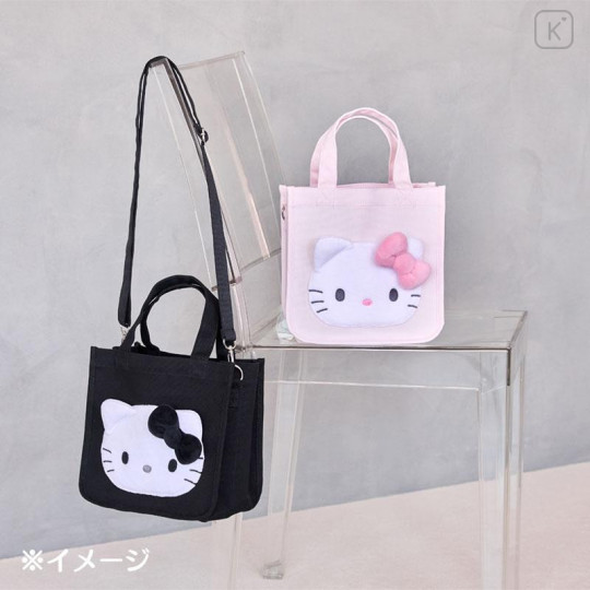Japan Sanrio Original 2way Mini Tote Bag - Hello Kitty : I Love Hello Kitty Pink - 6