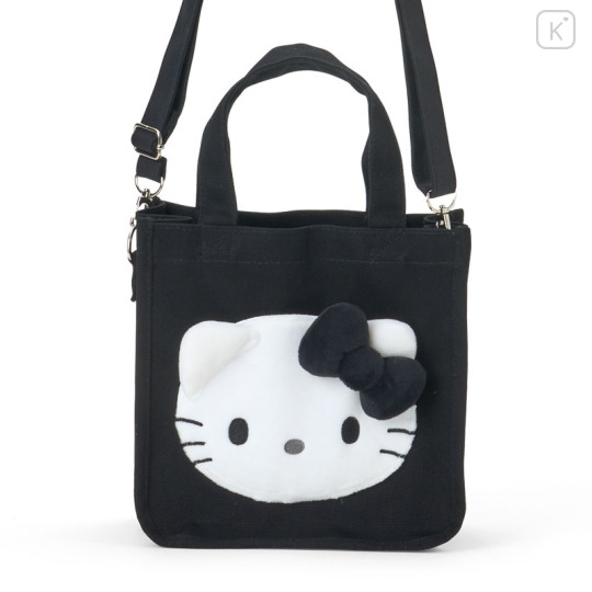 Japan Sanrio Original 2way Mini Tote Bag - Hello Kitty : I Love Hello Kitty Black - 2
