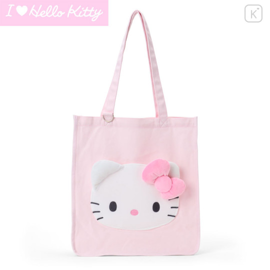 Japan Sanrio Original Tote Bag - Hello Kitty : I Love Hello Kitty Pink - 1