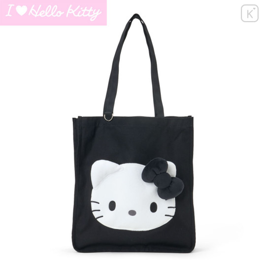 Japan Sanrio Original Tote Bag - Hello Kitty : I Love Hello Kitty Black - 1