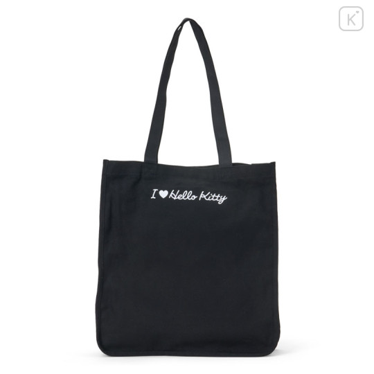 Japan Sanrio Original Tote Bag - Hello Kitty : I Love Hello Kitty Black - 2