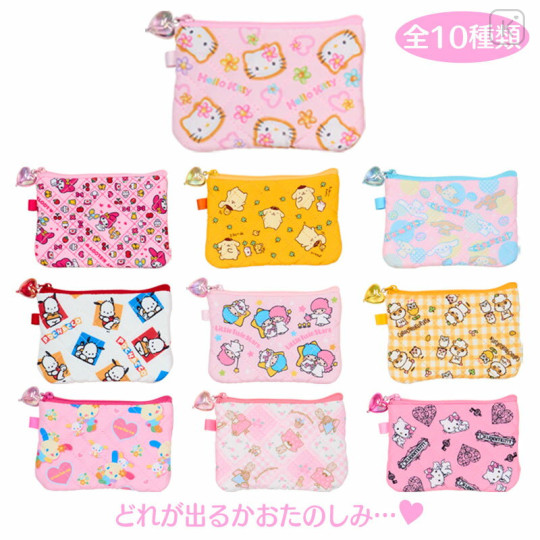 Japan Sanrio Original Secret Mini Flat Pouch - Hello Kitty : Everyone Quilt Blind Box - 1