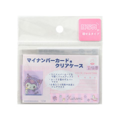 Japan Sanrio Clear Pass Case Card Sleeve Set - Kuromi : Face Lavender