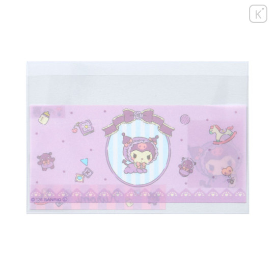 Japan Sanrio Clear Pass Case Card Sleeve Set - Kuromi : Face Lavender - 3