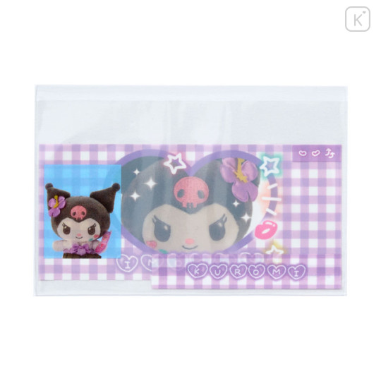 Japan Sanrio Clear Pass Case Card Sleeve Set - Kuromi : Face Purple - 2