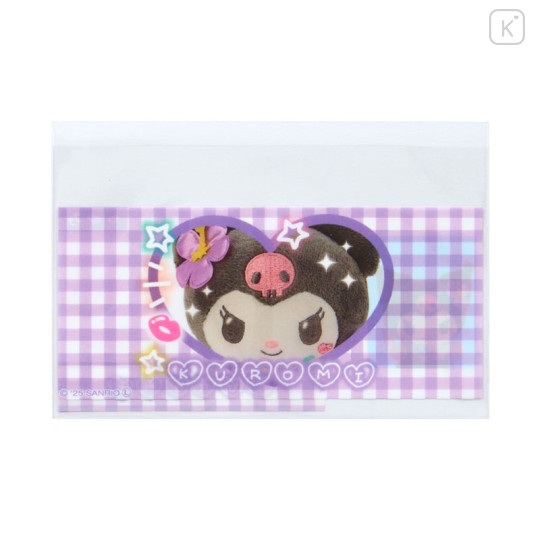 Japan Sanrio Clear Pass Case Card Sleeve Set - Kuromi : Face Purple - 3