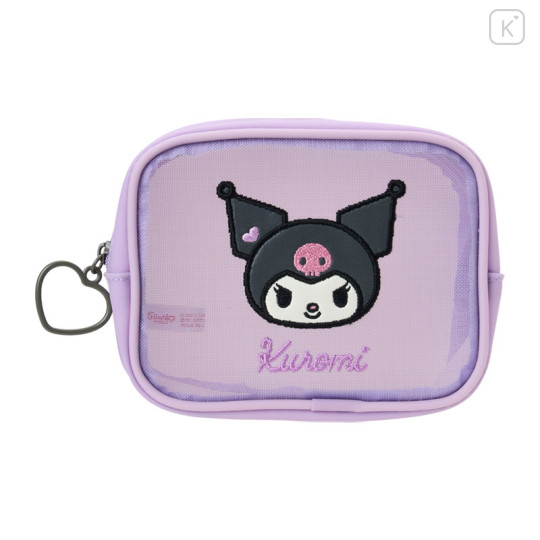 Japan Sanrio Original Mini Pouch - Kuromi : Heart - 1
