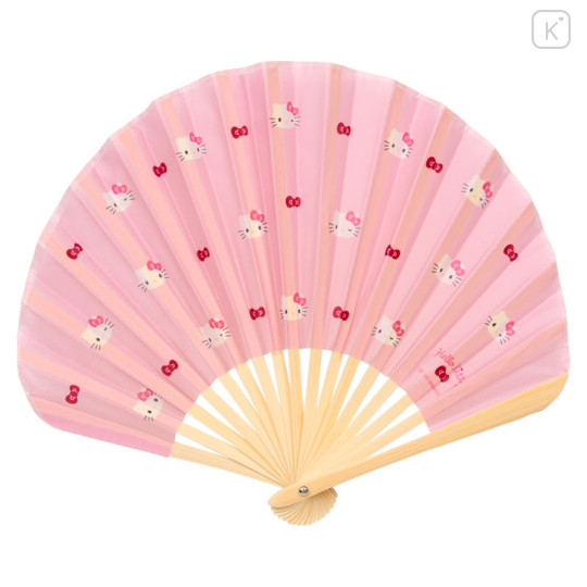 Japan Sanrio Original Bamboo Fan with Case - My Melody - 2