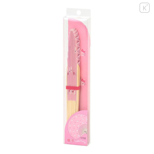 Japan Sanrio Original Bamboo Fan with Case - My Melody - 4