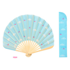 Japan Sanrio Original Bamboo Fan with Case - Cinnamoroll