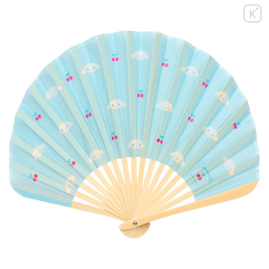 Japan Sanrio Original Bamboo Fan with Case - Cinnamoroll - 2