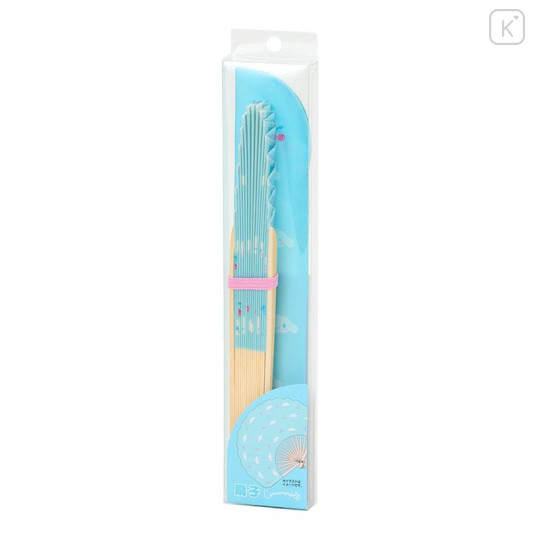 Japan Sanrio Original Bamboo Fan with Case - Cinnamoroll - 4