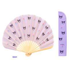 Japan Sanrio Original Bamboo Fan with Case - Kuromi