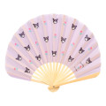 Japan Sanrio Original Bamboo Fan with Case - Kuromi - 2