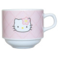 Japan Sanrio Stacking Mug - Hello Kitty : Face Quilt Pink - 1