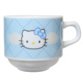 Japan Sanrio Stacking Mug - Hello Kitty : Face Quilt Blue - 1