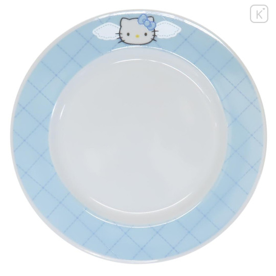 Japan Sanrio Porcelain Plate - Hello Kitty : Face Quilt Blue - 1